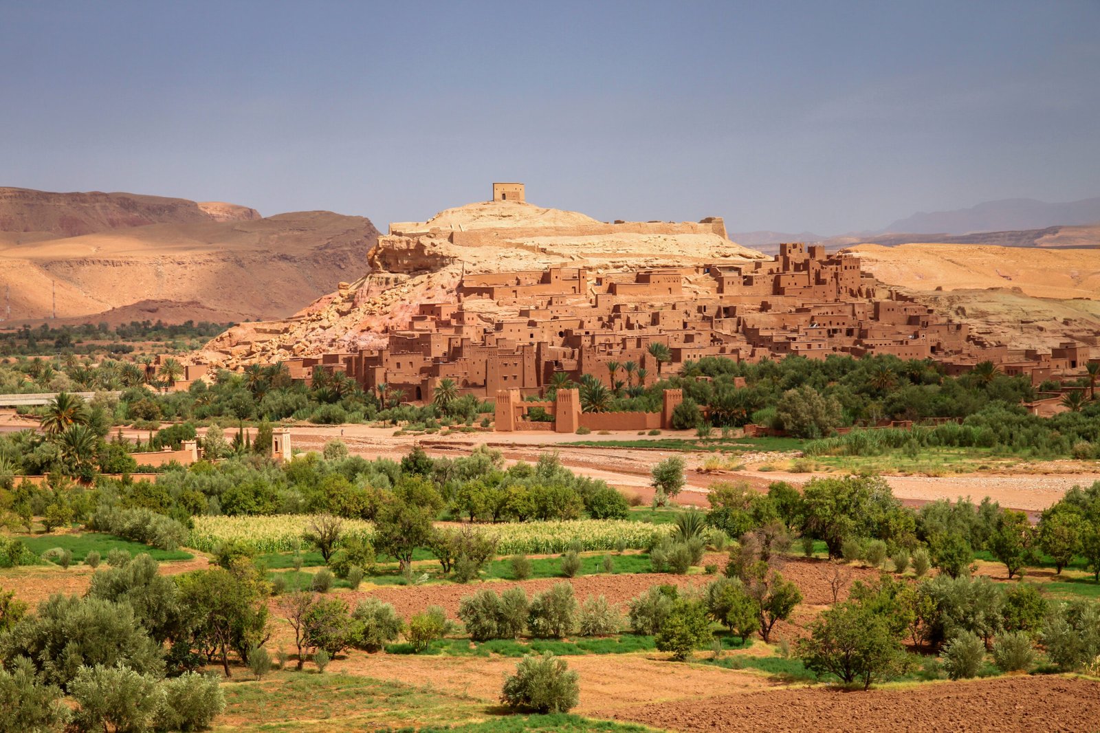 Ait Benhaddou, an ancient fortress city in Morocco near Ouarzazate on the edge of the sahara desert. Used in fils such as Gladiator, Kundun, Lawrence of Arabia, Kingdom of Heaven